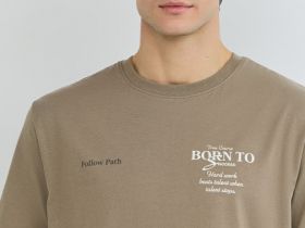 Футболка с принтом, Бежевый