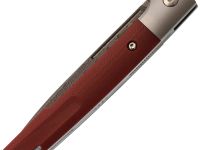 Складной нож Nimo Attendant, сталь дамаск, рукоять G10, красный
