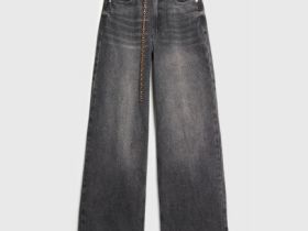 Широкие джинсы Wide leg с ремнём, Серый