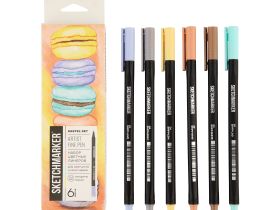 Набор цветных линеров Sketchmarker "Artist Fine Pen" Pastel 6 цветов в картонной упаковке