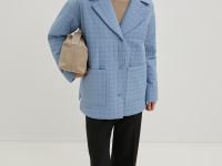 Стеганая куртка с отложным воротником на кнопках