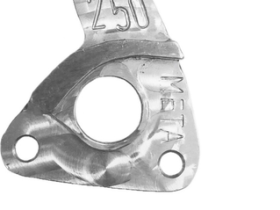 Держатель заднего переключателя "петух" Meta №250 фрезерованный (серебристый)