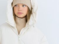 Пуховик для девочек, Бежевый
