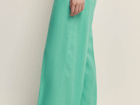 Брюки из конопляной ткани широкого кроя