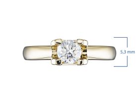 Классическое кольцо из желтого золота с бриллиантом э0301кц06200855