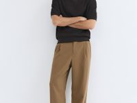 Поло из текстурной ткани, Коричневый