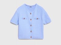 Кардиган с коротким рукавом, Голубой