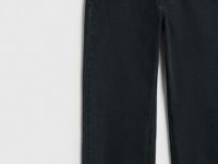 Прямые джинсы с высокой посадкой, Черный