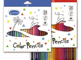 Набор карандашей цветных трехгранных Acmeliae 24 цв, в картонном футляре