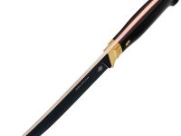 Нож Пчак Витязь Рустэм, сталь VG-10, рукоять G10/латунь, черный