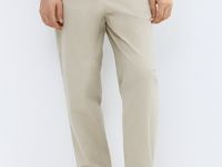 Брюки из твила на кулиске, Бежевый