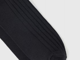 Высокие носки в рубчик, Черный