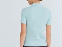 Поло в рубчик с коротким рукавом, Зеленый