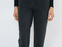 Джинсы Mom с высокой посадкой, Серый