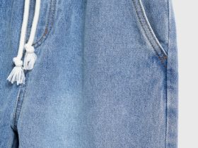 Широкие джинсы с карго-карманами для девочек, Голубой