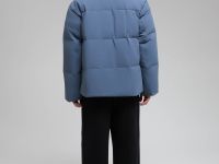 Оверсайз пуховик с воротником-стойкой