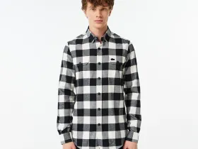 Мужская клетчатая рубашка Lacoste приталенного кроя