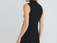 Вязаное платье с воротником-стойкой, Черный