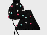 Комплект трикотажный для девочек: шапка, снуд