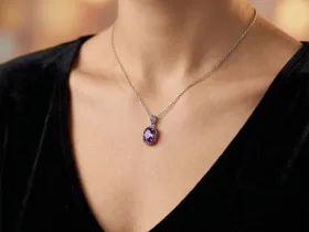 Подвеска из серебра с аметистом и фианитами э0607пд01260367