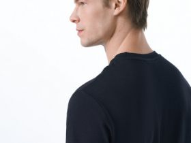 Футболка из фактурной ткани, Черный