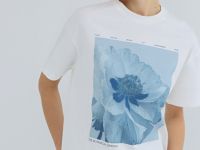 Футболка с цветочным принтом, Белый