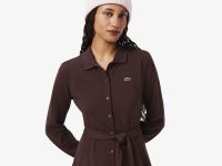 Длинное платье-поло Lacoste с длинным рукавом