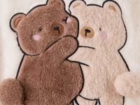 Молочное оверсайз худи из искусственного меха с ушками для девочки Глория Джинс