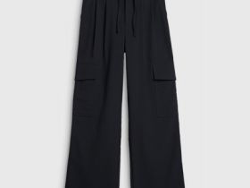 Брюки с карго-карманами для девочек, Черный