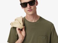 Мужская футболка Lacoste из хлопка с нагрудным карманом