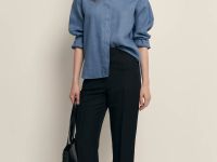 Брюки прямого кроя с добавлением льна