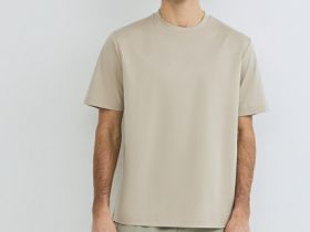 Футболка из мерсеризованного хлопка, Бежевый