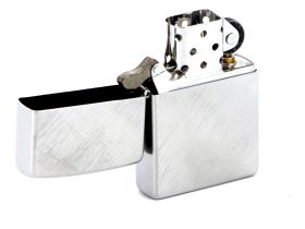 Зажигалка ZIPPO Classic с покрытием Brushed Chrome, латунь/сталь, серебристая, мат., 36x12x56 мм