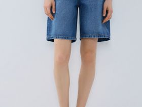 Шорты-бермуды со средней посадкой, Синий