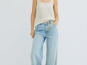 Вязаная майка с пайетками, Серебряный