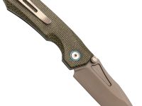 Складной нож Remette Rhino, сталь Sandvik 14C28N, рукоять микарта, зеленый