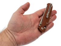 Складной нож SRM Medal 255L-MN, сталь 10Cr15MoV, рукоять микарта, коричневый