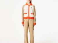 Женский шерстяной свитер Lacoste на молнии с карманами и воротником поло