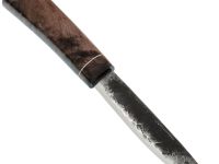 Нож Северный средний, сталь Х12 МФ, рукоять коричневая карельская береза, с откованным долом