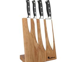 Подставка настольная магнитная для 4 ножей Woodinhome KS002SSON, дуб