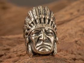 Бусина для темляка Индеец, мельхиор