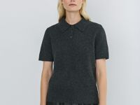 Джемпер поло из пряжи с шерстью, Серый