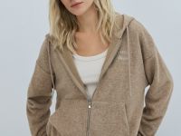Толстовка на молнии со стопперами, Бежевый