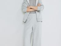 Широкие брюки с эластичным поясом, Серый