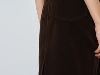 Джинсовая юбка с бархатным напылением, Коричневый