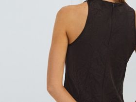 Платье из жатого сатина, Коричневый