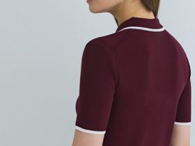 Джемпер с воротником поло на молнии, Фиолетовый