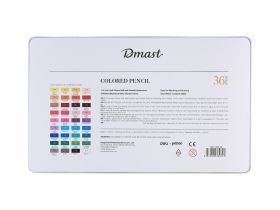 Набор карандашей цветных Dmast 36 цв в металлическом пенале