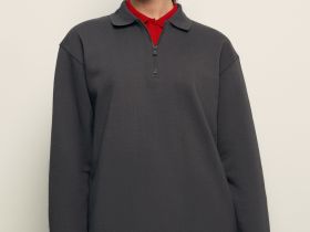 Толстовка из хлопка с отложным воротником