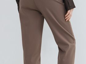 Зауженные прямые брюки, Коричневый